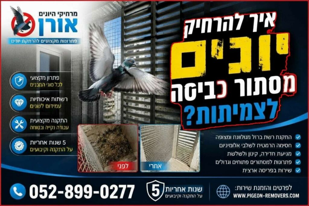 הרחקת יונים ממסתור כביסה לצמיתות