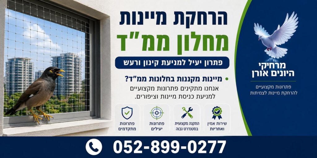 הרחקת ציפור מיינה מחלון ממד