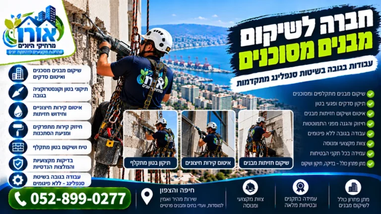 חברה לשיקום מבנים מסוכנים – תיקון בטון מתקלף ושיקום חזיתות בסנפלינג